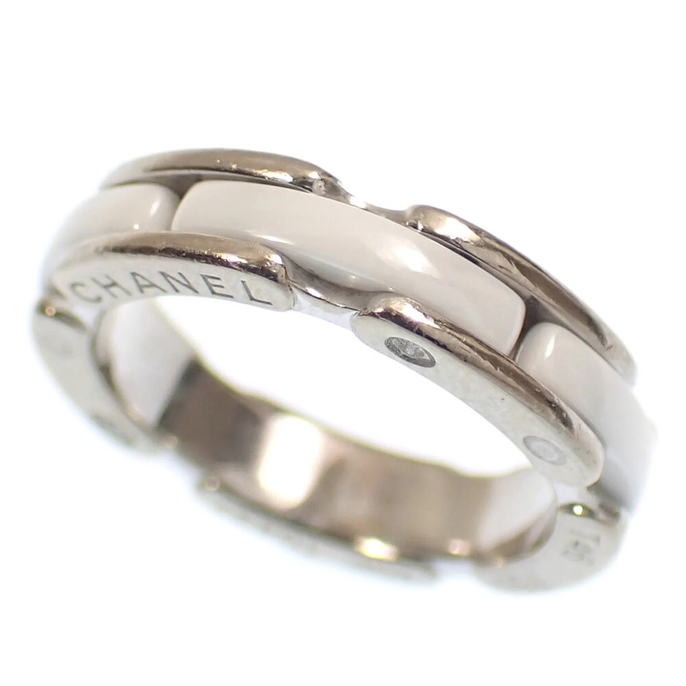 CHANEL 18k Silver Ring #46
